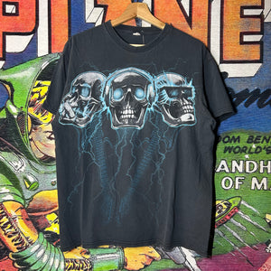 Y2K Lightning Skulls Tee Size Large
