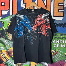 Load image into Gallery viewer, Y2K Red &amp; Blue Dragons Tee Size Large
