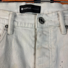 Load image into Gallery viewer, Purple Brand Painted White Denim Jeans Size 33&quot;
