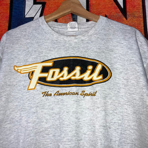 Vintage 90s Fossil Brand Logo Tee Size XL