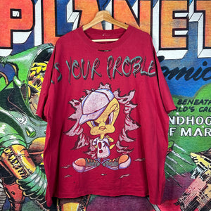 Vintage 90s Thrashed Tweety Tee Size 2XL