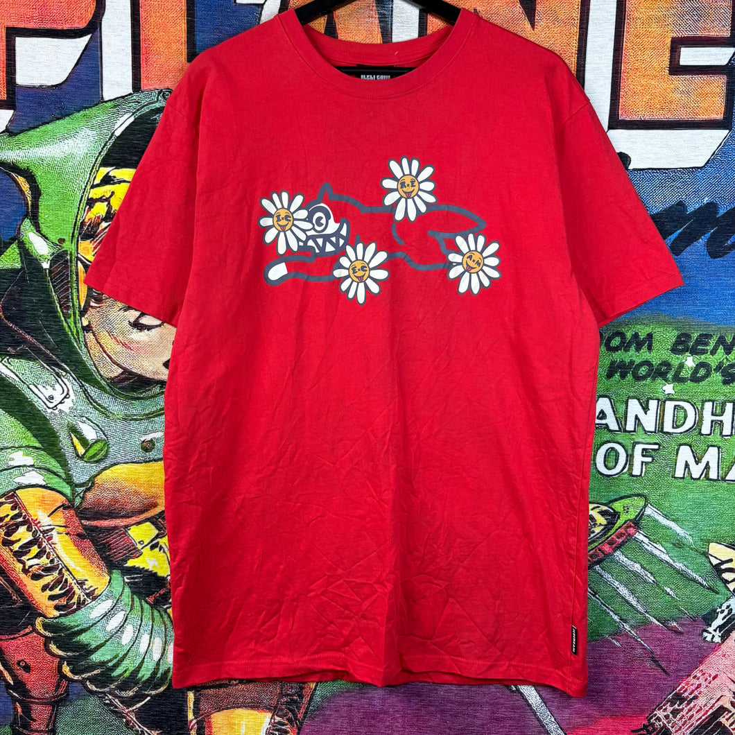Icecream Running Dog Flower Tee Size Large