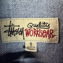Load image into Gallery viewer, Stussy Denim Zip Up Jacket Size Small
