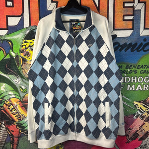 Y2K Ecko Unltd Argyle Track Jacket Size 3XL
