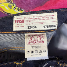Load image into Gallery viewer, Evisu Red Daicock Denim Jeans Size 32”
