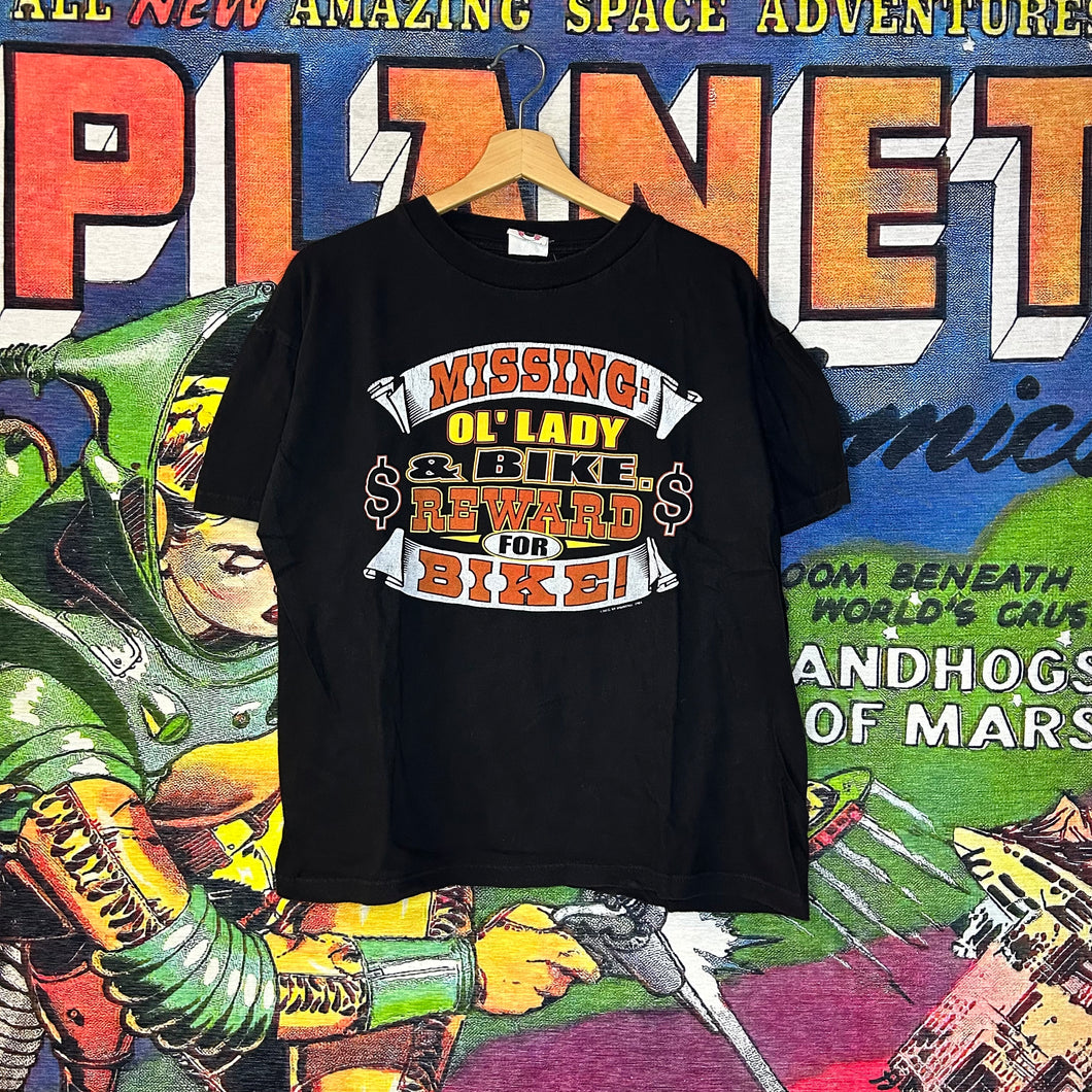 Vintage 90s ‘Missing ‘Ol Lady’ Biking Tee Size Large