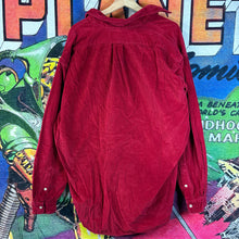 Load image into Gallery viewer, Y2K Ralph Lauren Red Corduroy Long Sleeve Button Up Tee Size
