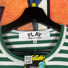 Load image into Gallery viewer, Comme Des Garçons PLAY Striped Long Sleeve Tee Size Medium
