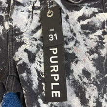 Load image into Gallery viewer, Purple Brand Paint Splatter Jeans Size 31”
