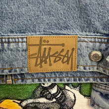 Load image into Gallery viewer, Stussy Denim Zip Up Jacket Size Small
