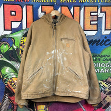 Load image into Gallery viewer, Carhartt Paint Splattered Hooded Jacket Size XL
