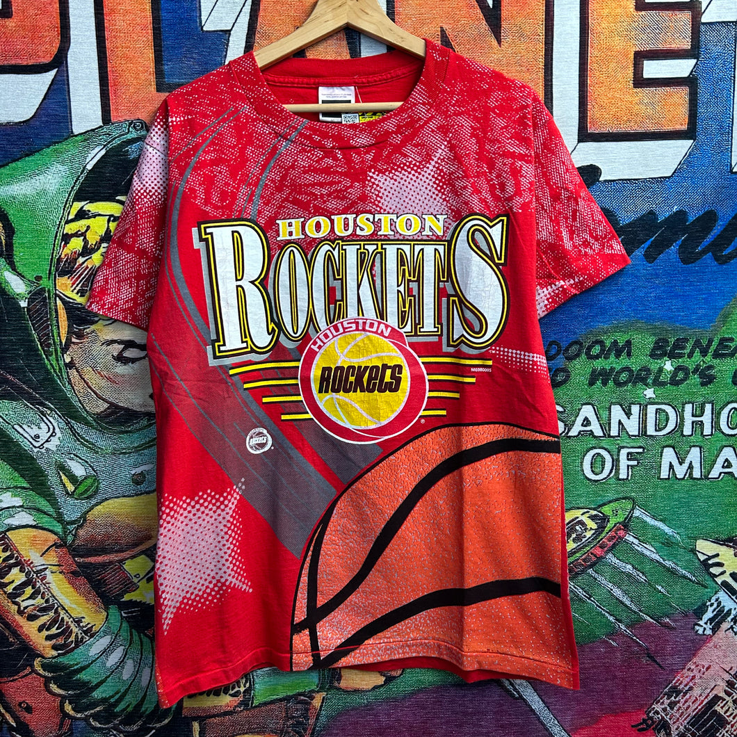 Vintage 90’s Houston Rockets All Over Print Tee Size Medium