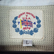Load image into Gallery viewer, 74 Is War Rugby Striped Polo Shirt Size Large
