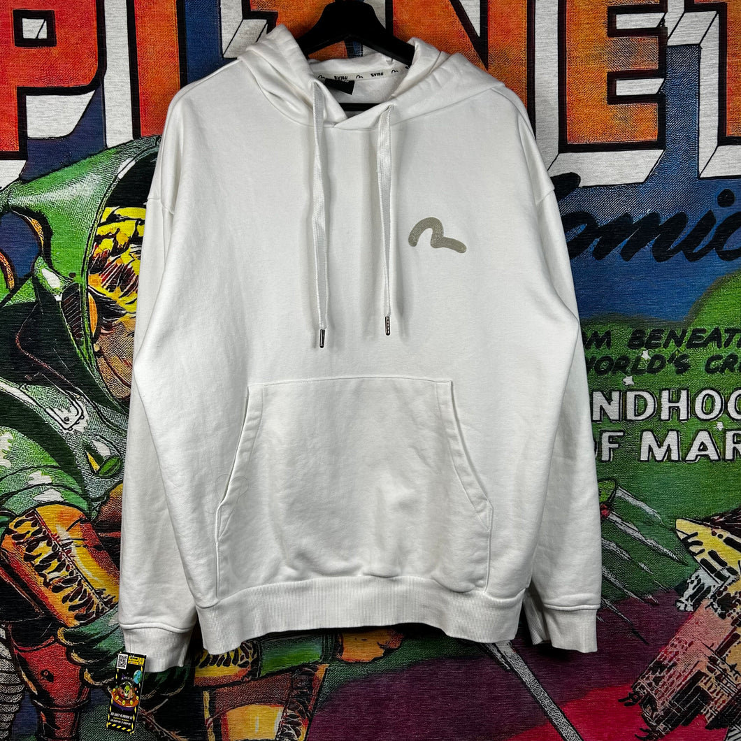 Evisu Embroidered Logo Hoodie White Size M