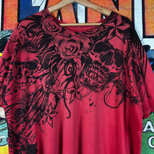 Load image into Gallery viewer, Vintage Y2K Nobo Grunge Skull and Roses Mallgoth Tee Size 2XL
