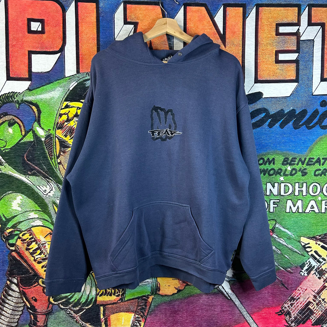 Y2K No Fear Navy Hoodie Size Large