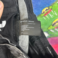 Load image into Gallery viewer, Purple Brand Distressed Skinny Jeans Black Size 33”
