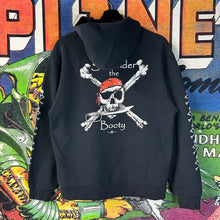 Load image into Gallery viewer, Y2K Pirate ‘Surrender the Booty’ Crossbones Hoodie Size Small
