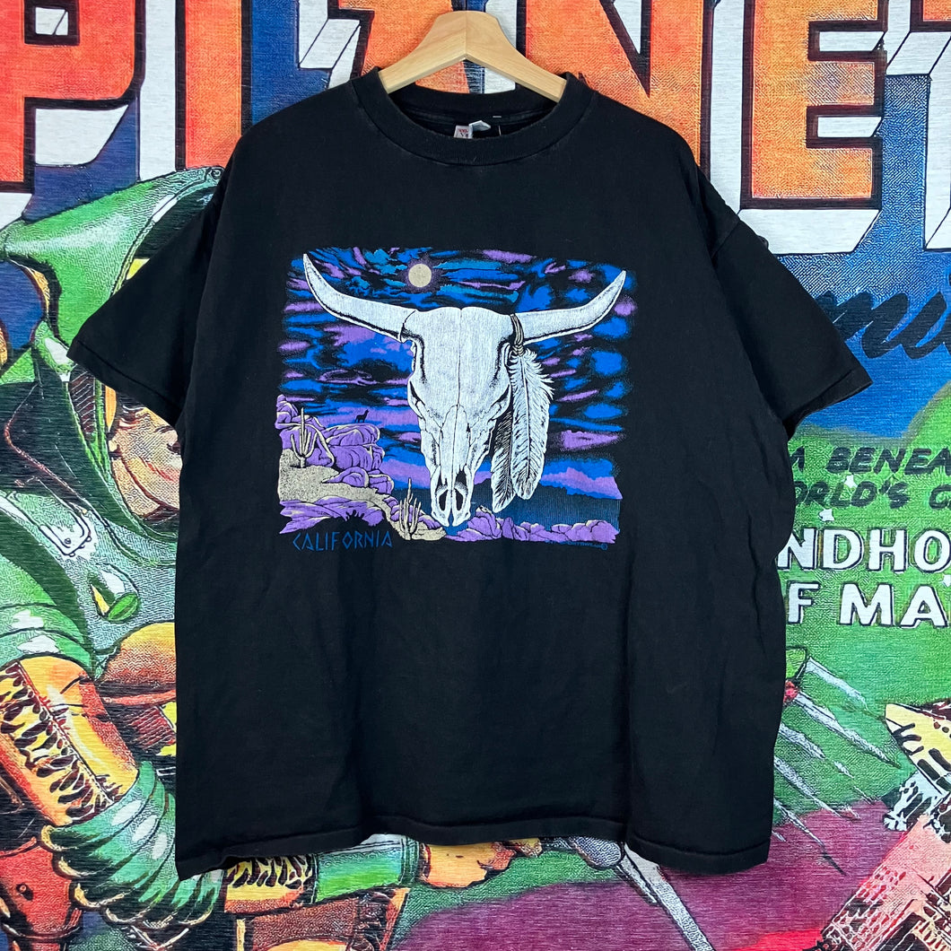 Vintage 90s Cow Skull California Tee Size 2XL