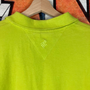 Y2K Roca Wear Lime Green Polo Shirt Size L