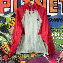 Load image into Gallery viewer, Nike Red &amp; Gray Hooded Windbreaker Jacket Size Large
