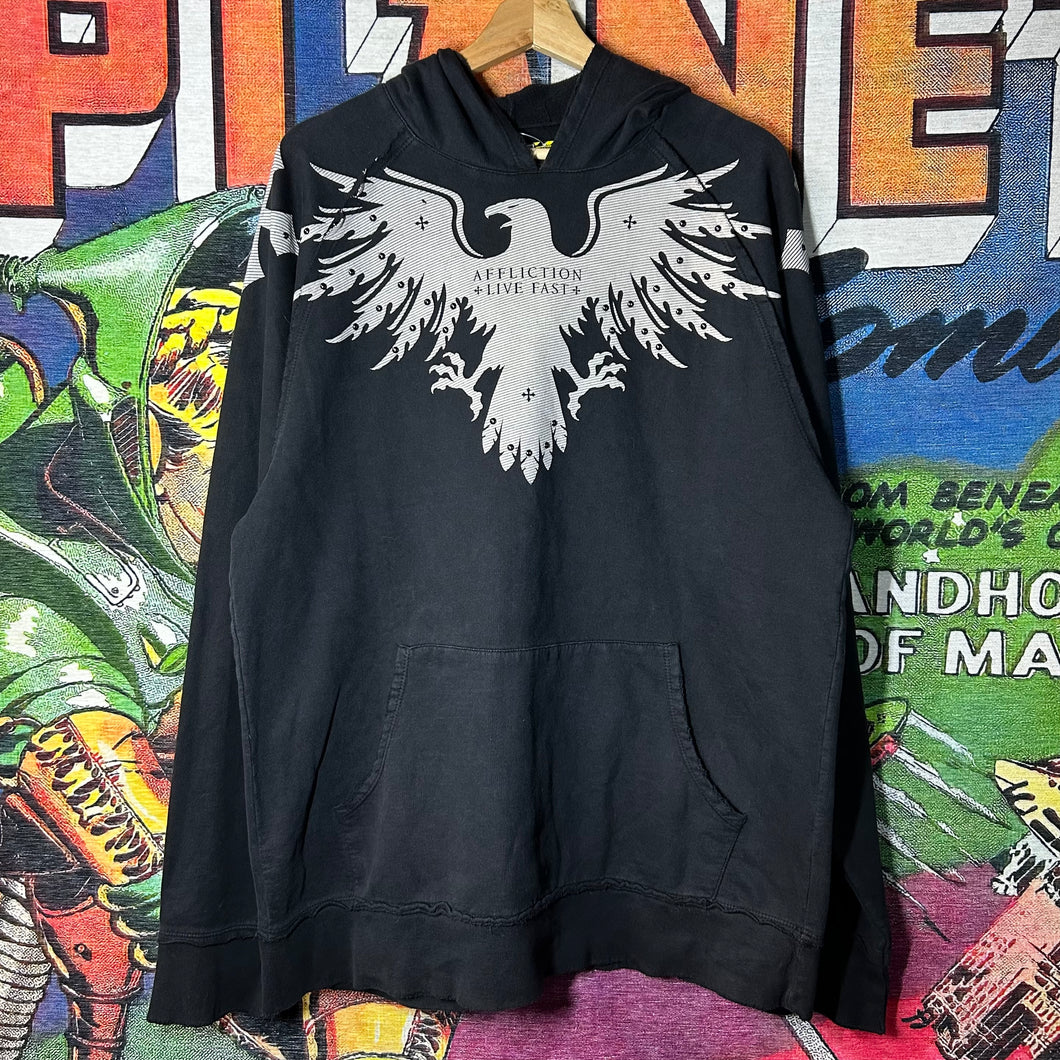 Y2K Affliction Tribal Eagle Hoodie Size Large