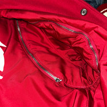 Load image into Gallery viewer, MCM Virgin Wool Graphic Print Red Varsity Jacket Size XL
