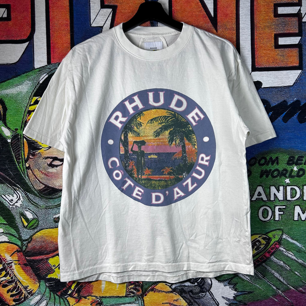 Rhude Lago Cote D’ Azur Tee Vintage White Size S