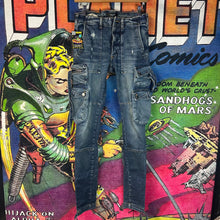 Load image into Gallery viewer, Amiri Tactical Cargo Denim Pants Size 29”
