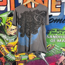 Load image into Gallery viewer, Y2K Deadliest Grunge Skull &amp; Cross Tattoo Style Thrashed Tee Size
