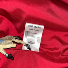 Load image into Gallery viewer, MCM Virgin Wool Graphic Print Red Varsity Jacket Size XL
