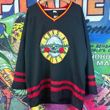 Load image into Gallery viewer, Guns N&#39; Roses &quot;Guns Logo&quot; Black &amp; Red Hockey Jersey Shirt XL
