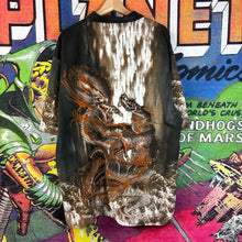 Load image into Gallery viewer, Y2K No Boundaries Aop Dragon Rayon Button Up Size XL
