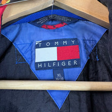 Load image into Gallery viewer, Vintage 90s Tommy Hilfiger Athletic Gear Red &amp; Black Nylon Windbreaker Jacket Size XL
