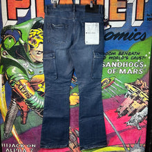 Load image into Gallery viewer, Purple Brand Flared Cargo Jeans Size 32”
