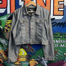 Load image into Gallery viewer, Vintage 80’s Tyte Women’s Silver Cropped Denim Jacket Size Medium
