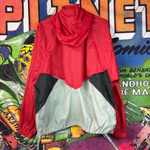 Load image into Gallery viewer, Nike Red &amp; Gray Hooded Windbreaker Jacket Size Large
