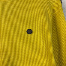 Load image into Gallery viewer, Y2K Southpole Men&#39;s Yellow Waffle Pullover Crew Neck Long Sleeve Thermal Size Medium
