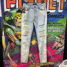 Load image into Gallery viewer, Amiri Bleached Crystal Gradient Jeans Size 31”

