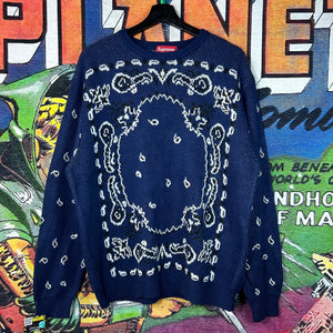 Supreme Bandana Knit Sweater Size Large