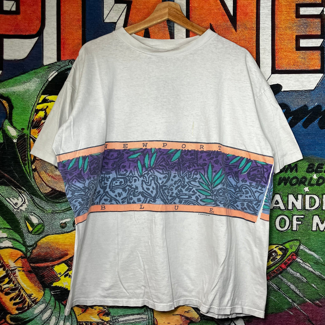 Vintage 90s 1991 Newport Blues Art Tee Size XL