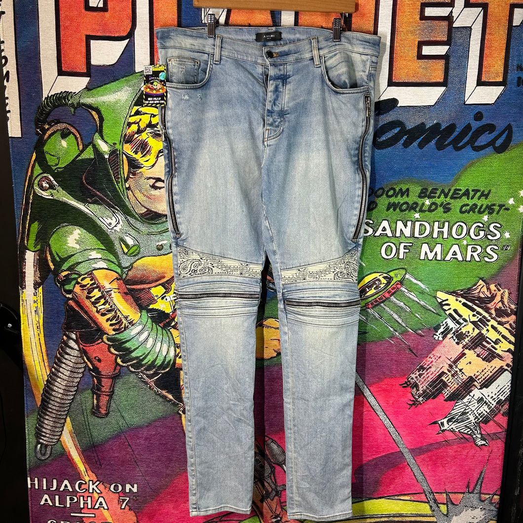 Amiri Bandana Biker Jeans Size 38”