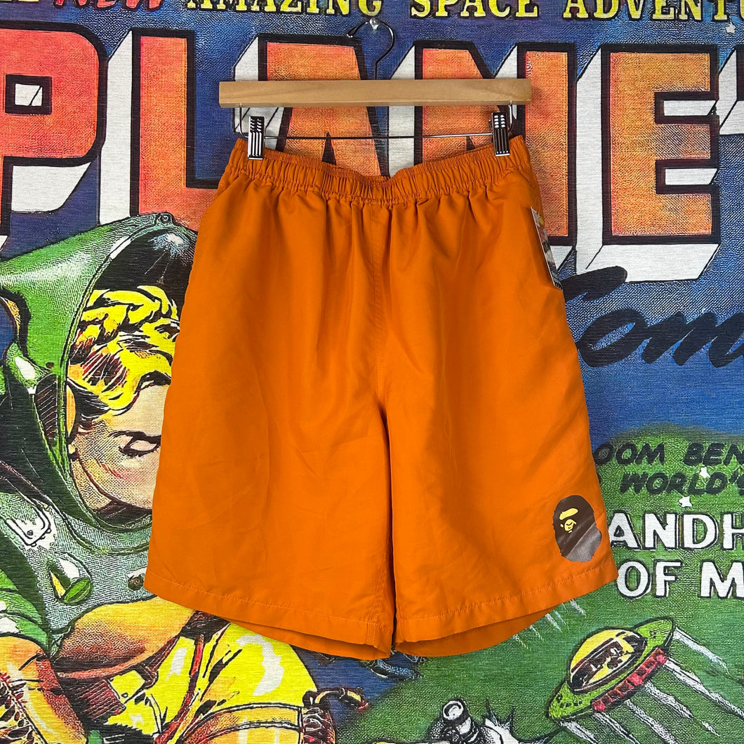 Bape Orange Beach Shorts Size Large