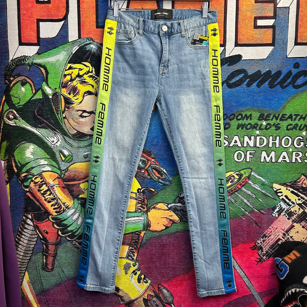 Home Femme  Denim Rubber Spell out  Jeans Size 29