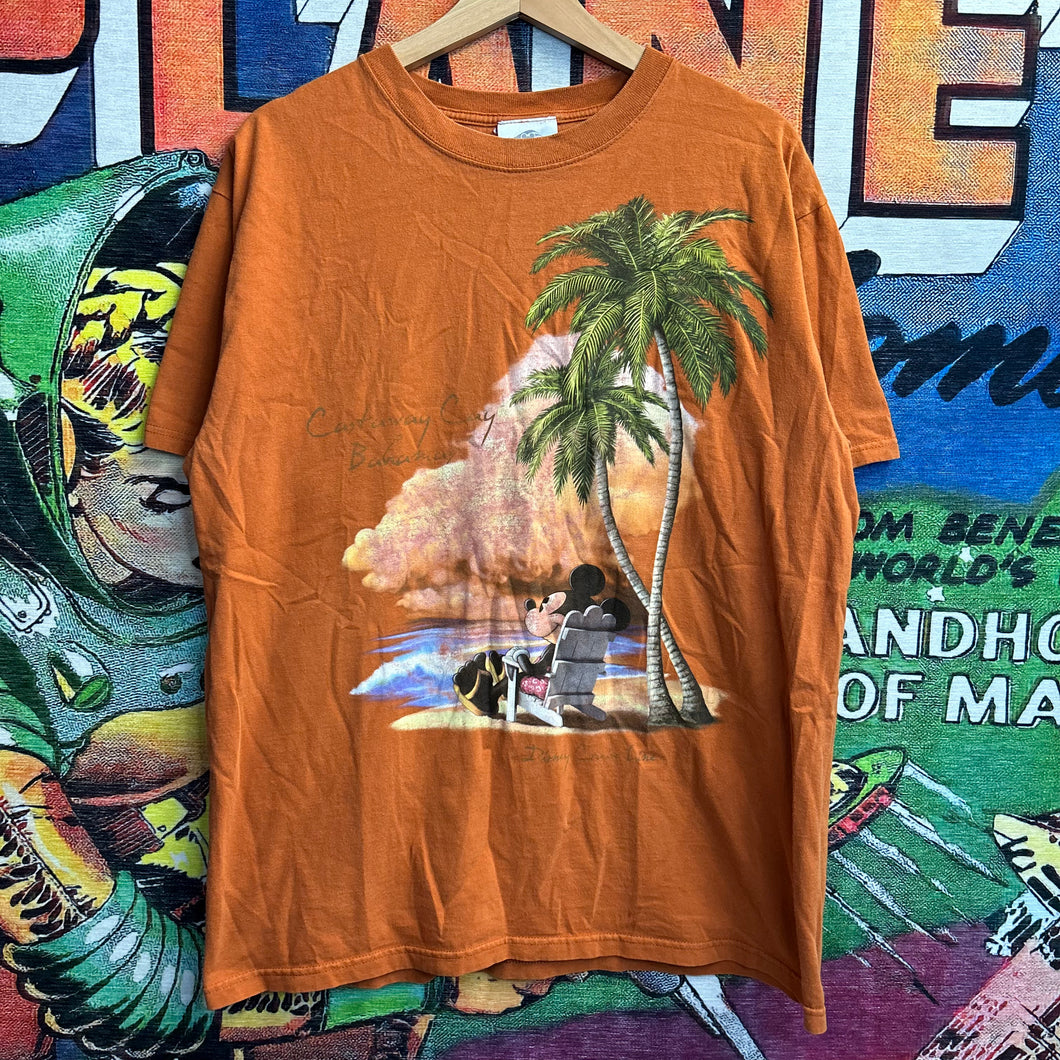 Y2K Disney Mickey Mouse Tropical Beach Tee Size Large