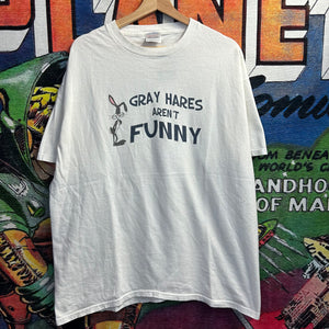 Y2K Grey Hares Aren’t Funny Bugs Bunny Tee Size XL