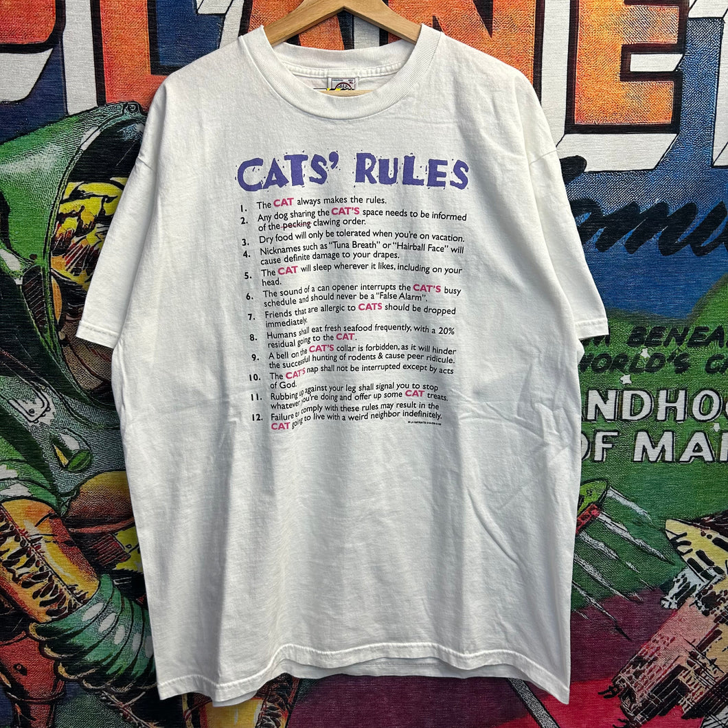 Vintage 90’s Cats’ Rules Tee Size XL