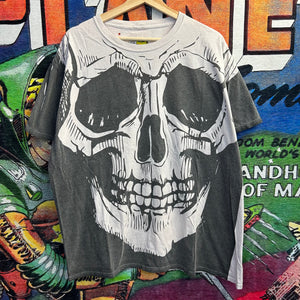 Y2K All Over Print Skull Tee Size  XL