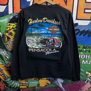 Y2K Long Sleeve Harley Davidson Motorcycles Florida Tee Size Medium