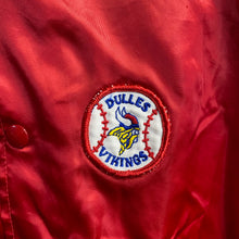 Load image into Gallery viewer, Vintage 80s Dulles Vikings Satin Bomber Jacket size Medium
